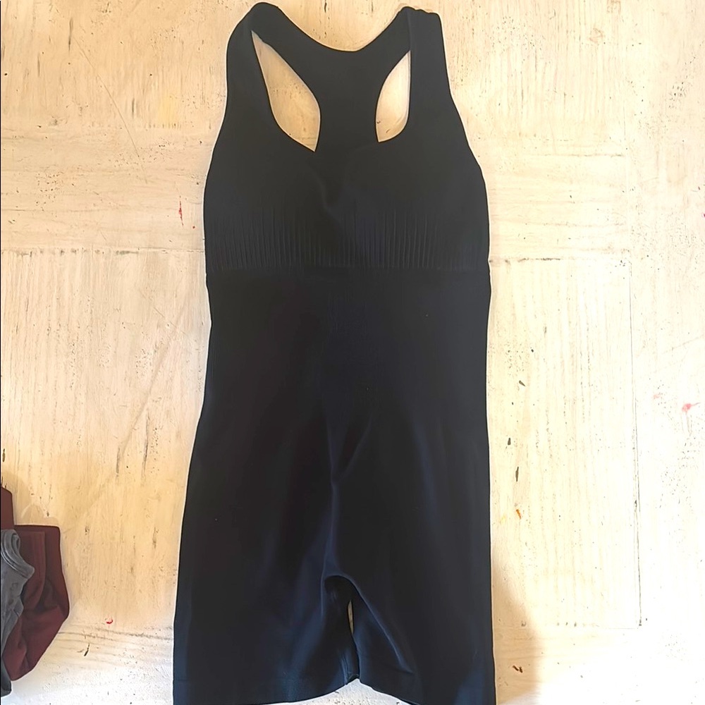 Black Seamless Athletic Power Romper
